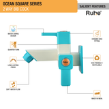 Ocean Square PTMT 2 Way Bib Cock Faucet features
