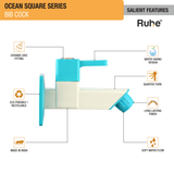 Ocean Square PTMT Bib Cock Faucet features
