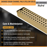 Palo Shower Drain Channel (12 x 2 Inches) YELLOW GOLD care and maintenance