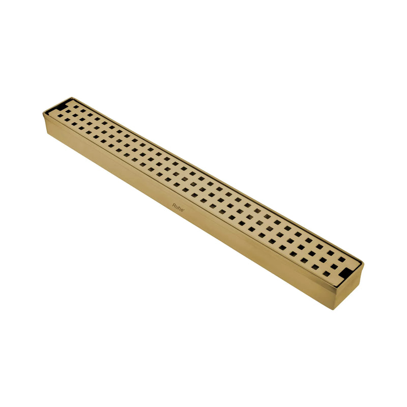 Palo Shower Drain Channel (12 x 2 Inches) with YELLOW GOLD PVD Coating - by Ruhe
