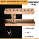 Palo Shower Drain Channel (12 x 3 Inches) ROSE GOLD/ANTIQUE COPPER product details