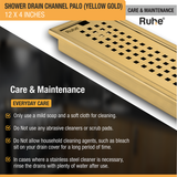 Palo Shower Drain Channel (12 x 4 Inches) YELLOW GOLD care and maintenance