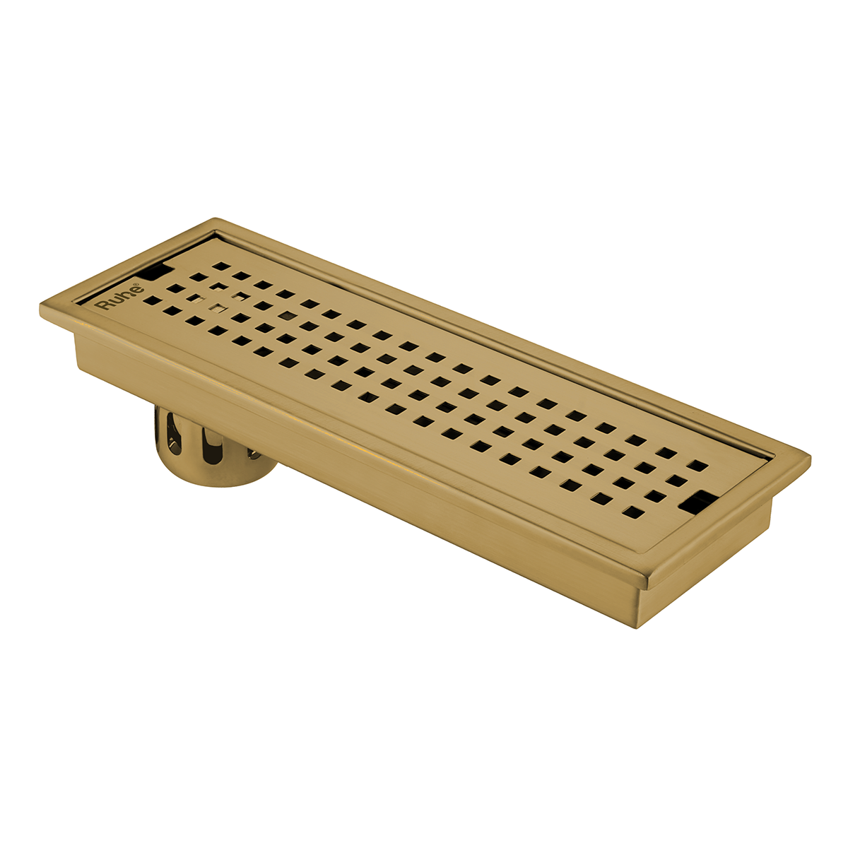 Palo Shower Drain Channel (12 x 4 Inches) with YELLOW GOLD PVD Coating - by Ruhe®