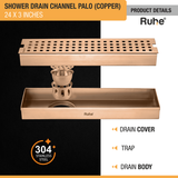 Palo Shower Drain Channel (24 x 3 Inches) ROSE GOLD/ANTIQUE COPPER product details