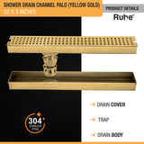Palo Shower Drain Channel (32 x 3 Inches) YELLOW GOLD product details