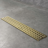 Palo Shower Drain Channel (32 x 5 Inches) YELLOW GOLD installed