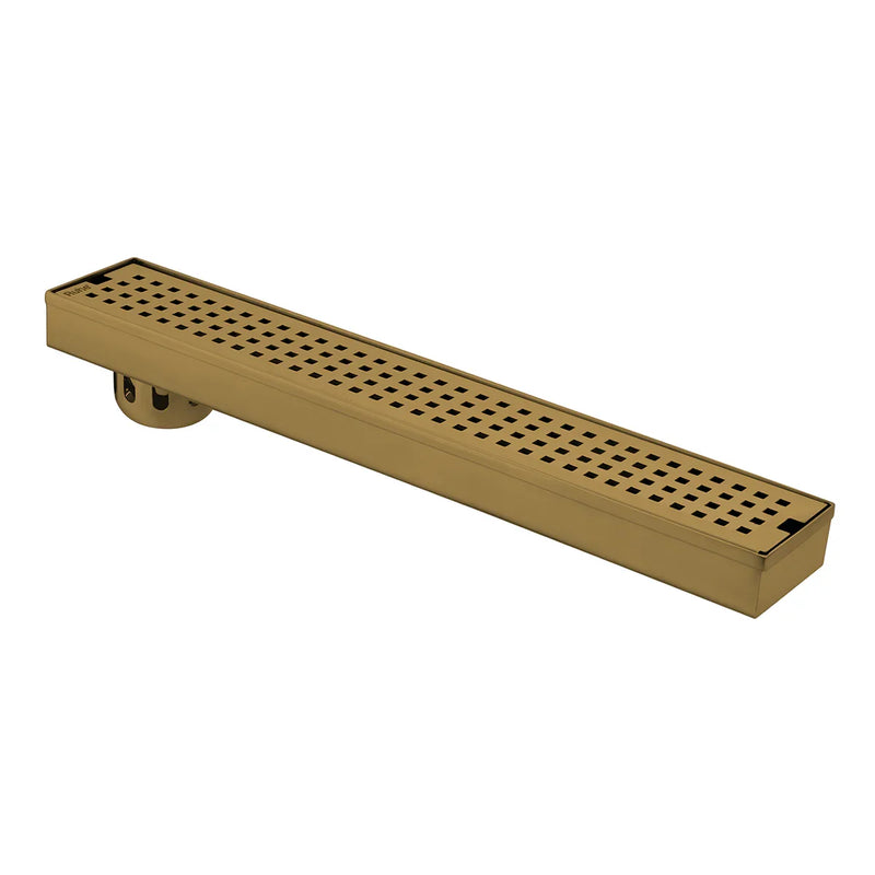 Palo Shower Drain Channel (36 x 3 Inches) with YELLOW GOLD PVD Coating - by Ruhe