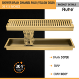 Palo Shower Drain Channel (36 x 5 Inches) YELLOW GOLD product details