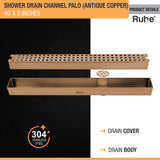 Palo Shower Drain Channel (40 x 2 Inches) ROSE GOLD/ANTIQUE COPPER product details
