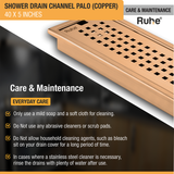 Palo Shower Drain Channel (40 x 5 Inches) ROSE GOLD/ANTIQUE COPPER care and maintenance