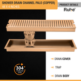 Palo Shower Drain Channel (48 x 4 Inches) ROSE GOLD/ANTIQUE COPPER product details