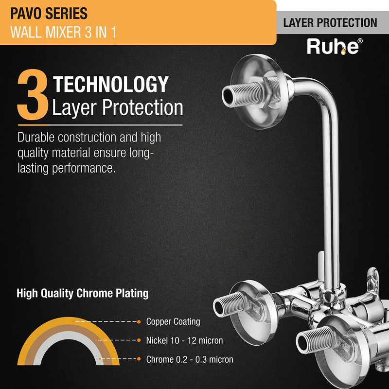 Pavo 3-in-1 Wall Mixer Tap