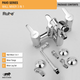 Pavo Wall Mixer 3-in-1 Brass Faucet package content