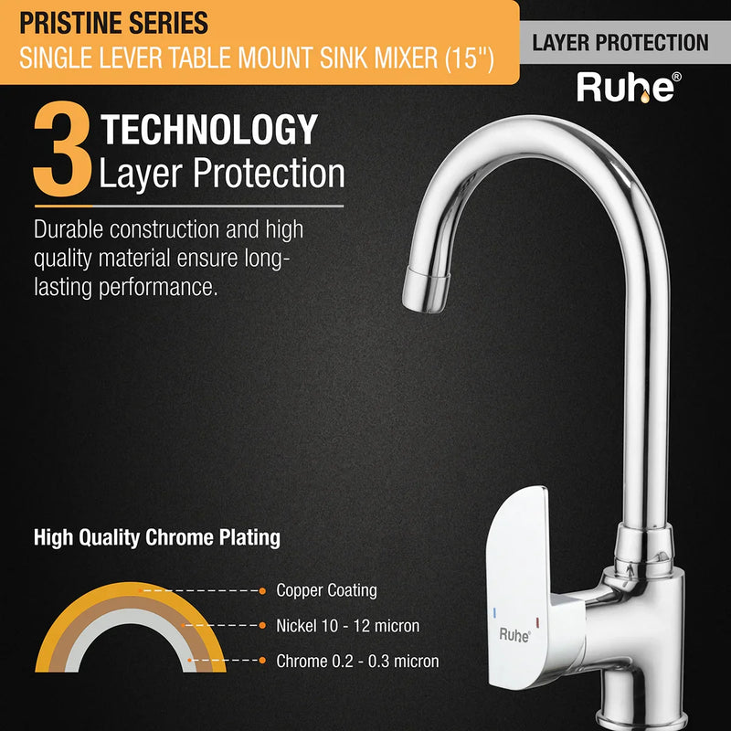 Pristine Single Lever Deck-mount Kitchen Sink Mixer Tap with Swivel Spout