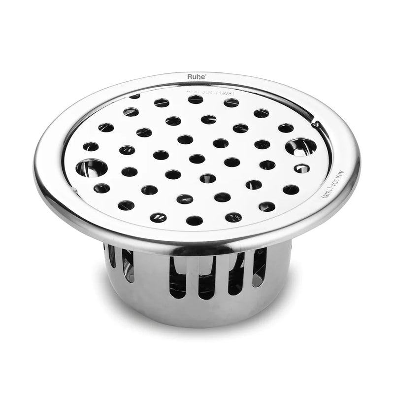 Round 304-Grade Floor Drain with Collar, Lock & Cockroach Trap (5 Inches) - by Ruhe