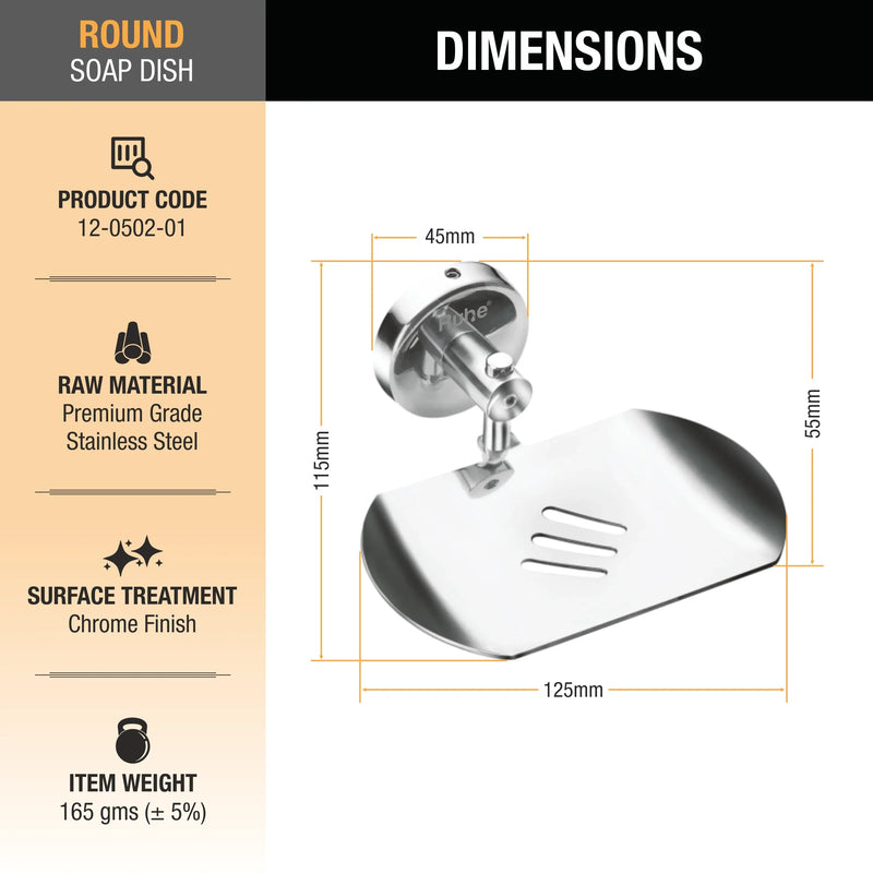 Round Stainless Steel Soap Dish- by Ruhe®