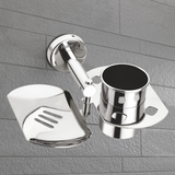 Round Stainless-Steel Soap Dish with Tumbler Holder 3