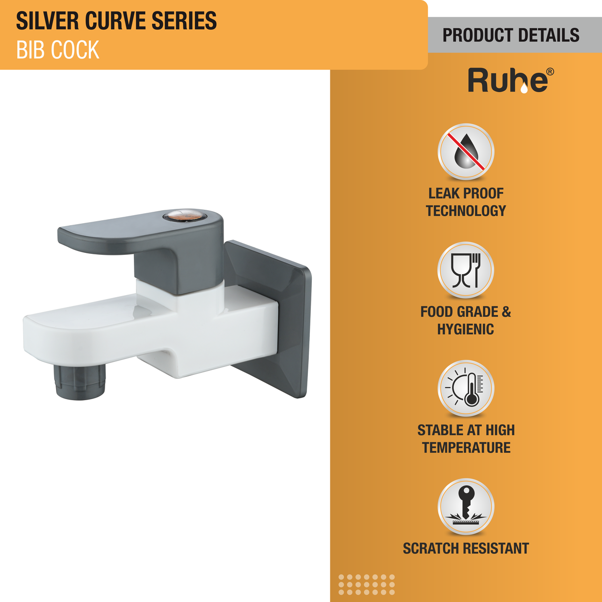 Silver Curve Bib Tap PTMT Faucet - by Ruhe