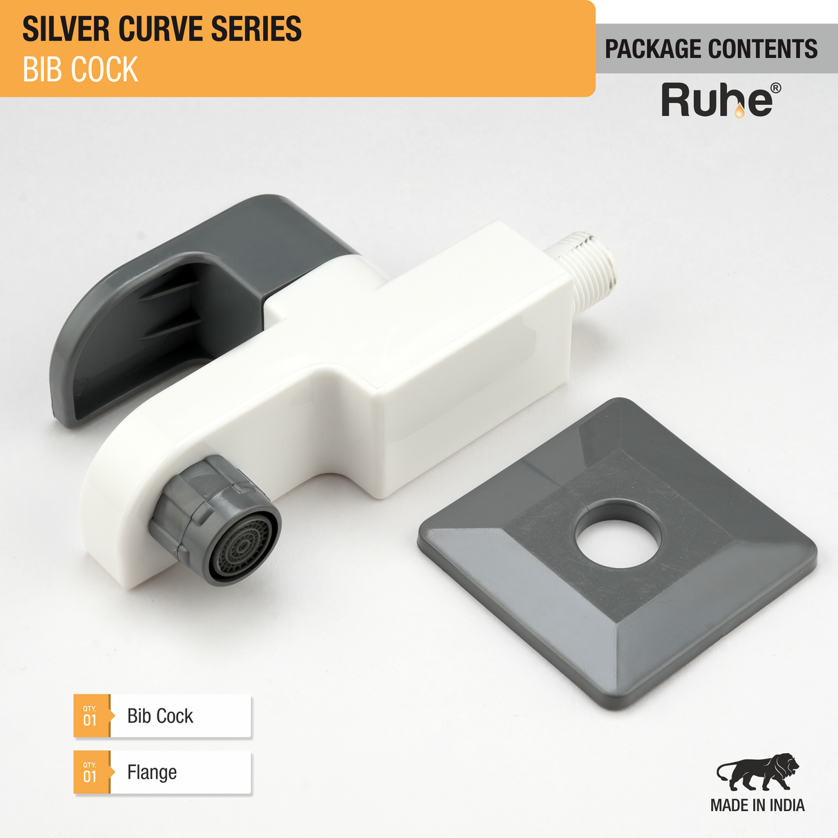 Silver Curve Bib Tap PTMT Faucet - by Ruhe