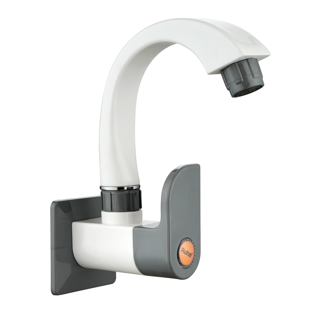 Silver Curve Sink Tap with Swivel Spout PTMT Faucet - by Ruhe®