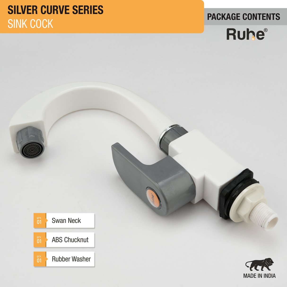 Silver Curve PTMT Swan Neck with Swivel Spout Faucet 5