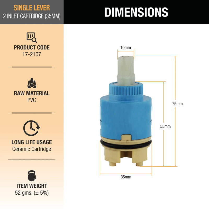 Single Lever Cartridge (35mm) (Pack of 2)