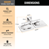 Square Stainless Steel Double Soap Dish 2