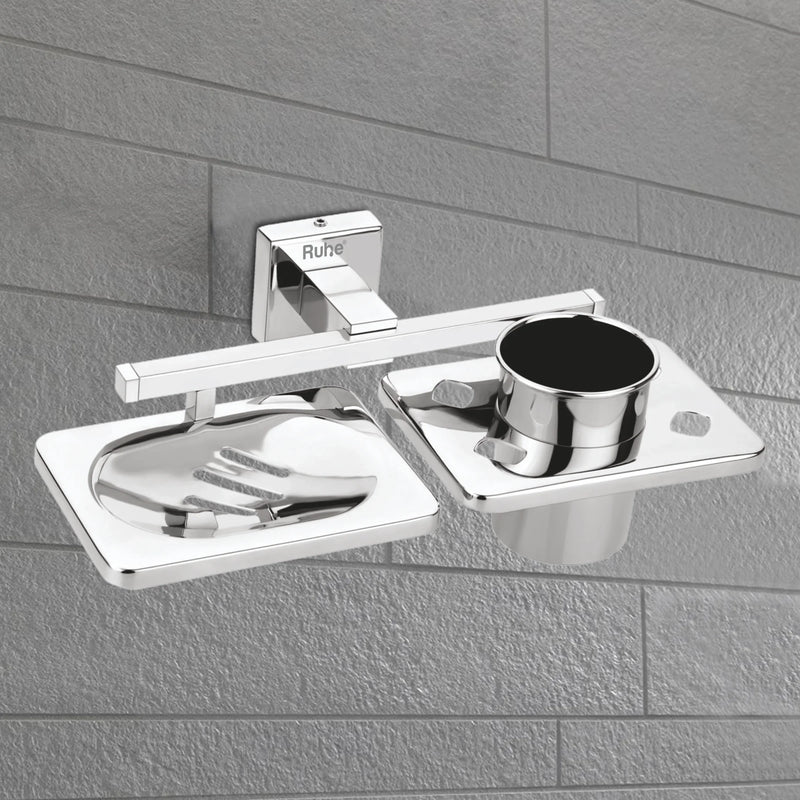 Square Soap Dish With Tumbler Holder