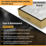 Tile Insert Shower Drain Channel (6 x 6 Inches) YELLOW GOLD care and maintenance