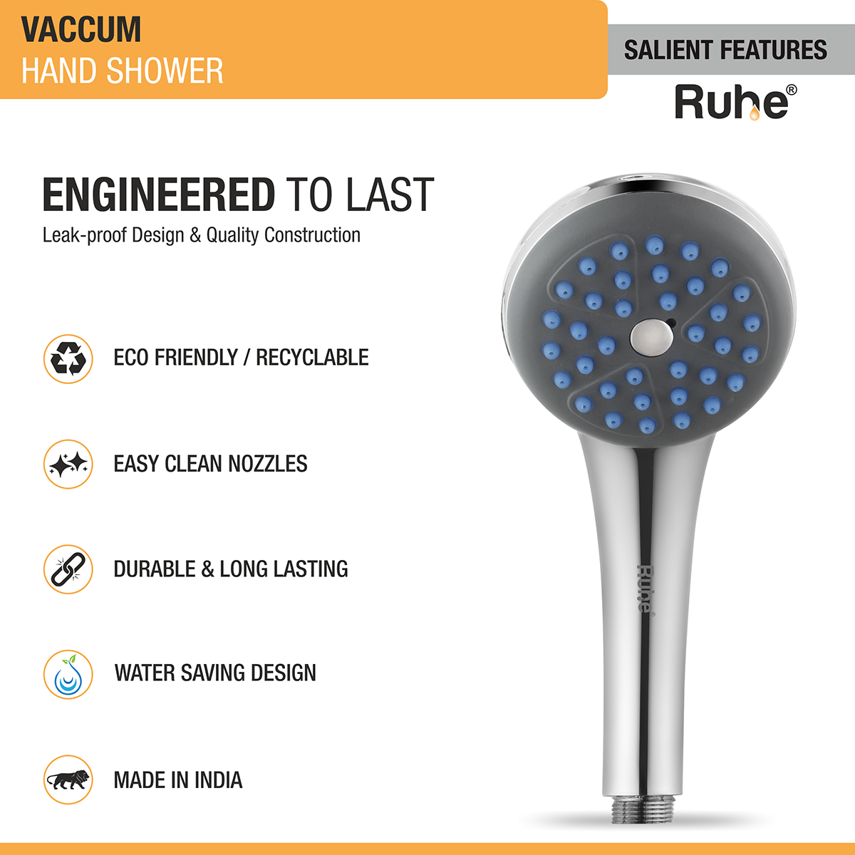 Vaccum Hand Shower (Only Showerhead) - by Ruhe