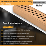 Vertical Shower Drain Channel (12 x 3 Inches) ROSE GOLD/ANTIQUE COPPER care and maintenance