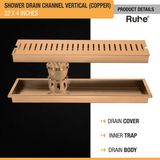 Vertical Shower Drain Channel (32 x 4 Inches) ROSE GOLD/ANTIQUE COPPER product details