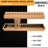 Vertical Shower Drain Channel (36 x 5 Inches) ROSE GOLD/ANTIQUE COPPER product details