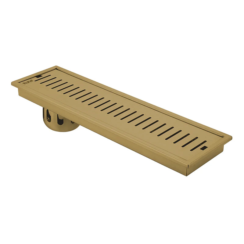Vertical Shower Drain Channel (40 x 4 Inches) YELLOW GOLD PVD Coated - by Ruhe