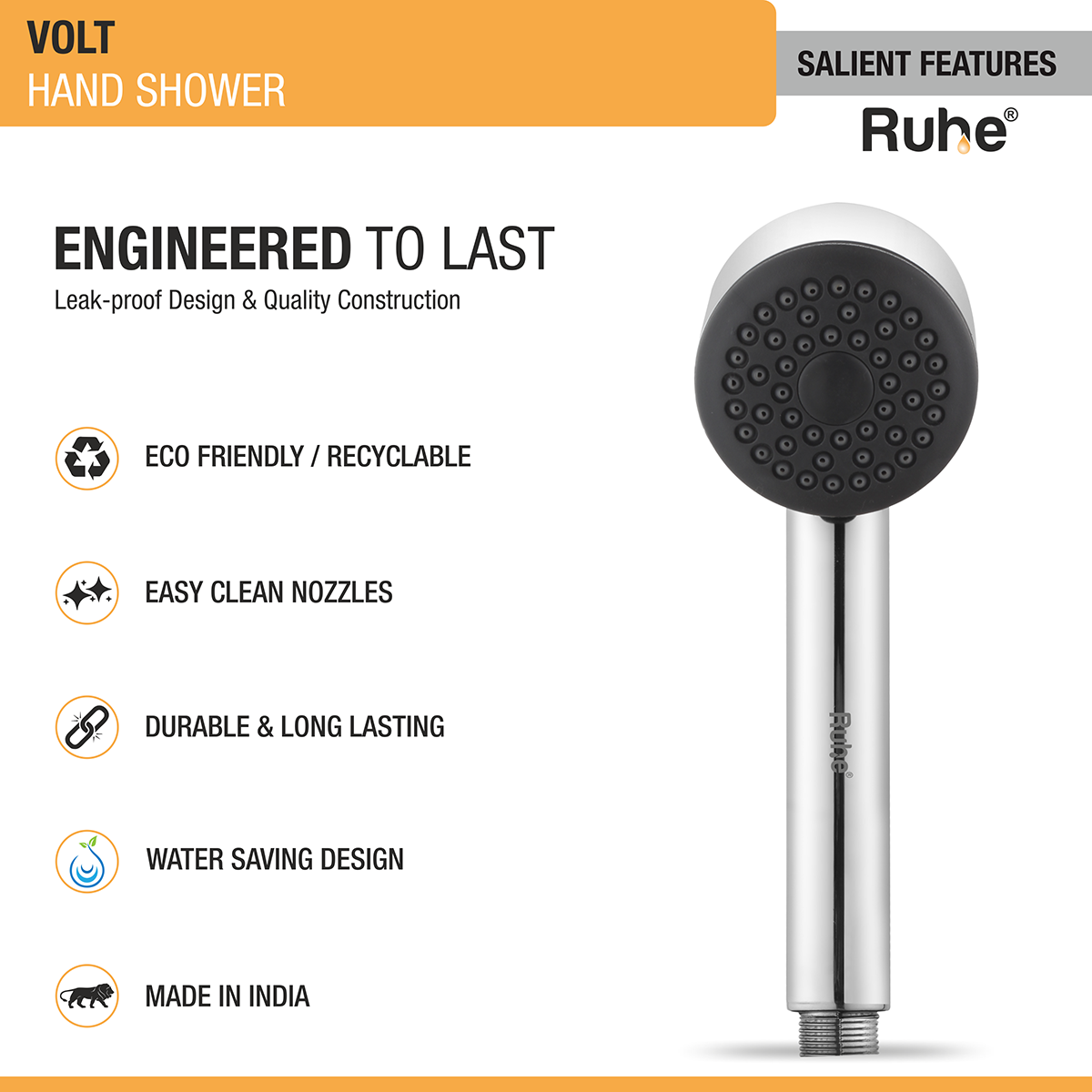 Volt Hand Shower (Only Showerhead) features