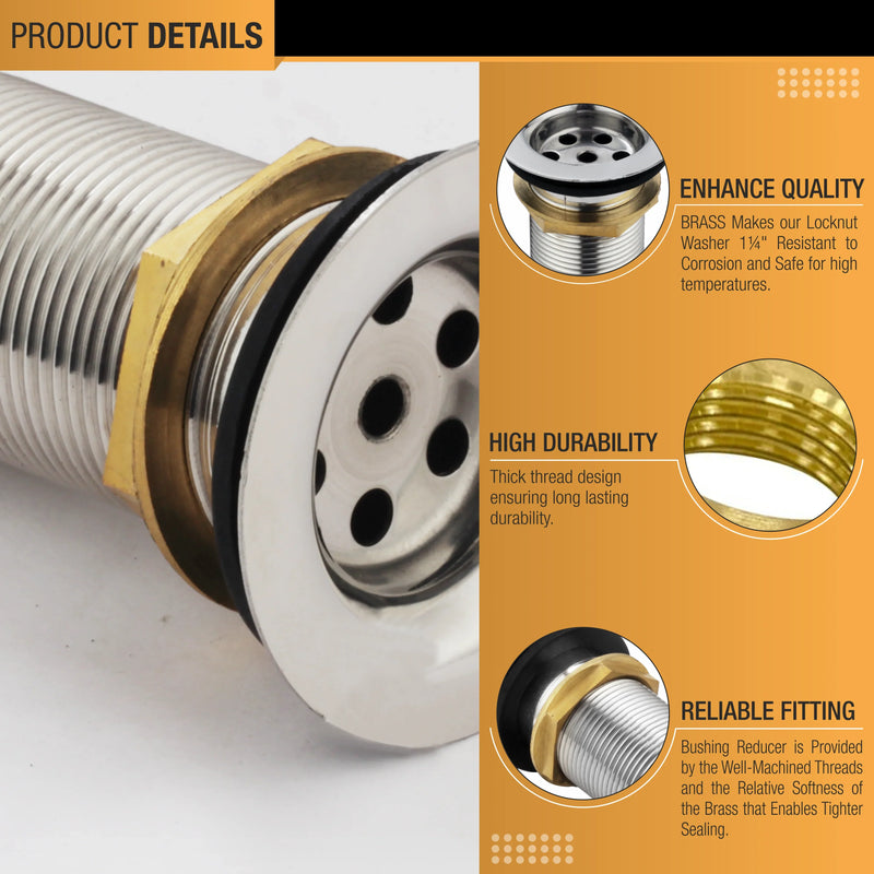 Brass Waste Coupling Lock Nut (1 ¼ Inches) (Pack of 4)
